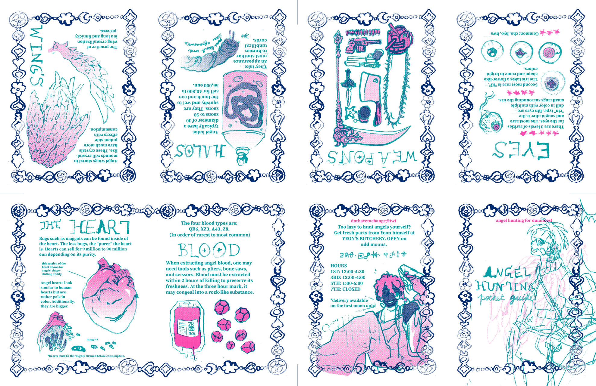 'angel hunting: the pocket guide for dummies' riso zine