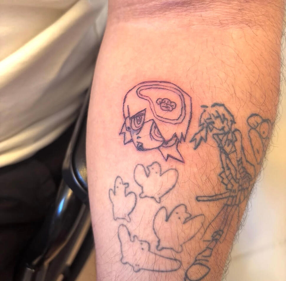 'monkey brained' tattoo