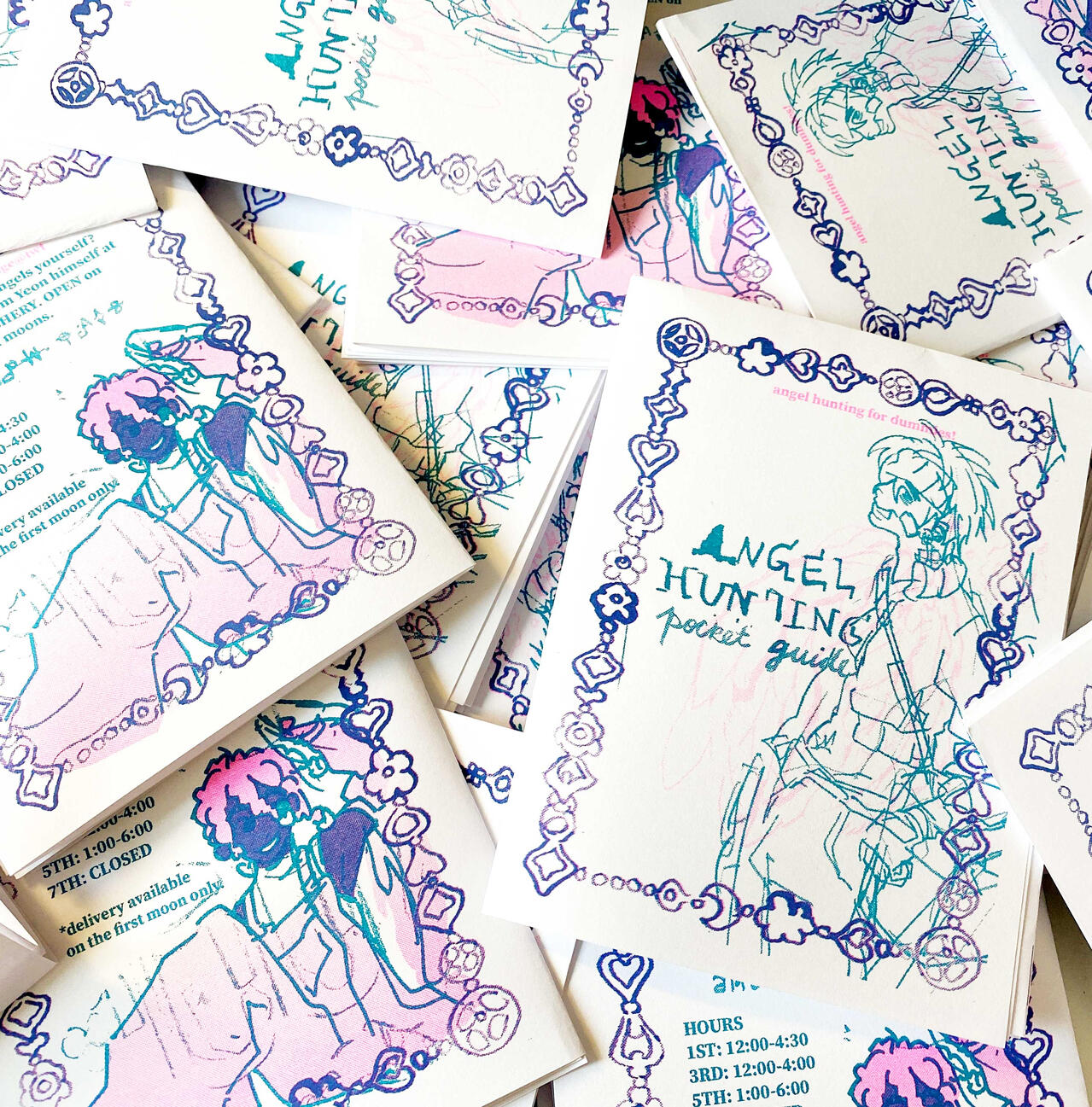 'angel hunting: the pocket guide for dummies' riso zine