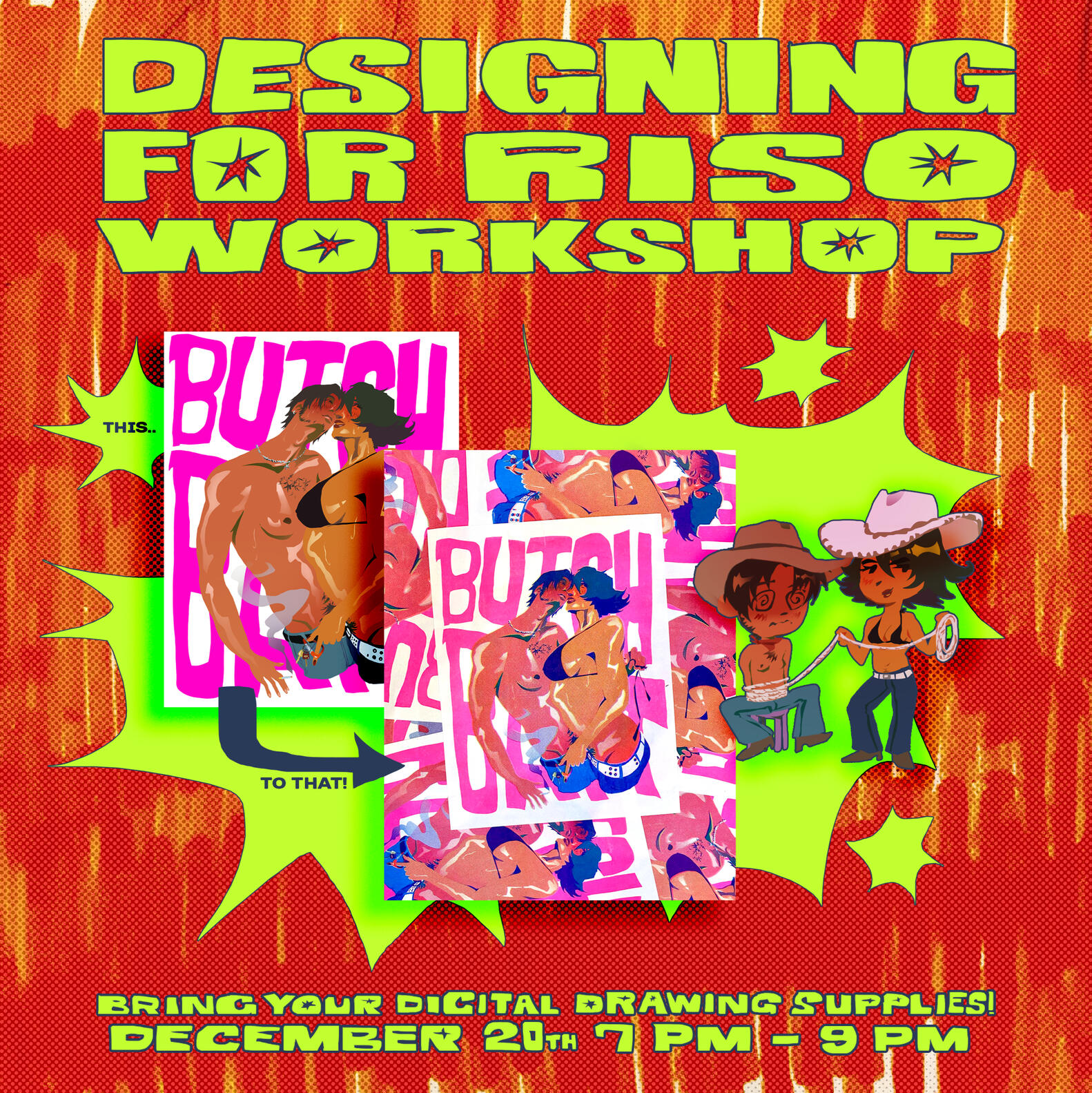 "DESIGNING FOR RISO WORKSHOP" flyer/social media post